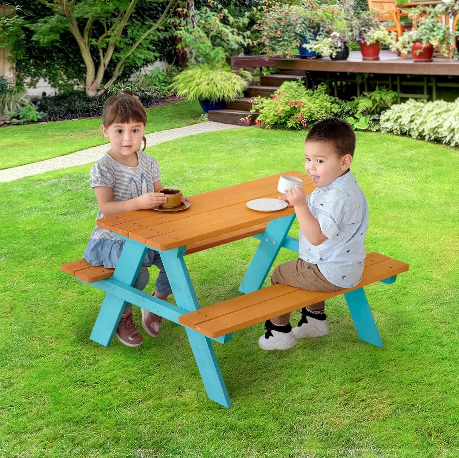 My⁤ Take: Teamson Kids Pine Picnic Table in Aqua