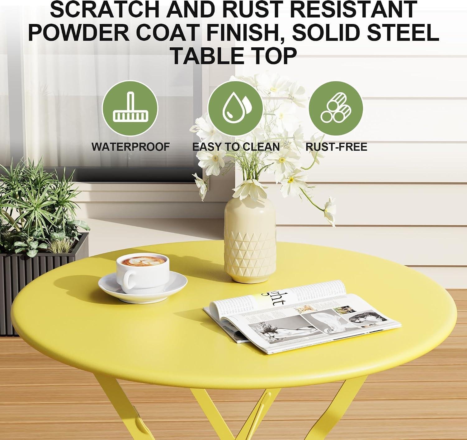 <p><strong>I Tried This Yellow Folding ⁣Bistro Set for My​ Patio</strong></p><p>“></p><p>Out⁤ of the box, the biggest “first impression” was how quickly I ‌went from packaging​ to sipping coffee—no hardware packets, no Allen keys,‌ no guessing games. Everything arrived fully assembled; I⁣ simply unfolded the chairs ⁤and table and made sure each‌ piece ⁢was⁤ <strong>fully opened and locked</strong> before setting it down on my balcony. As a woodworker, I’m used to assessing grain, end-matching, and tidy‌ joinery—here, the story is different: it’s all about the <strong>folding hinge geometry</strong> and the ‌consistency of the ⁣ <strong><a href=