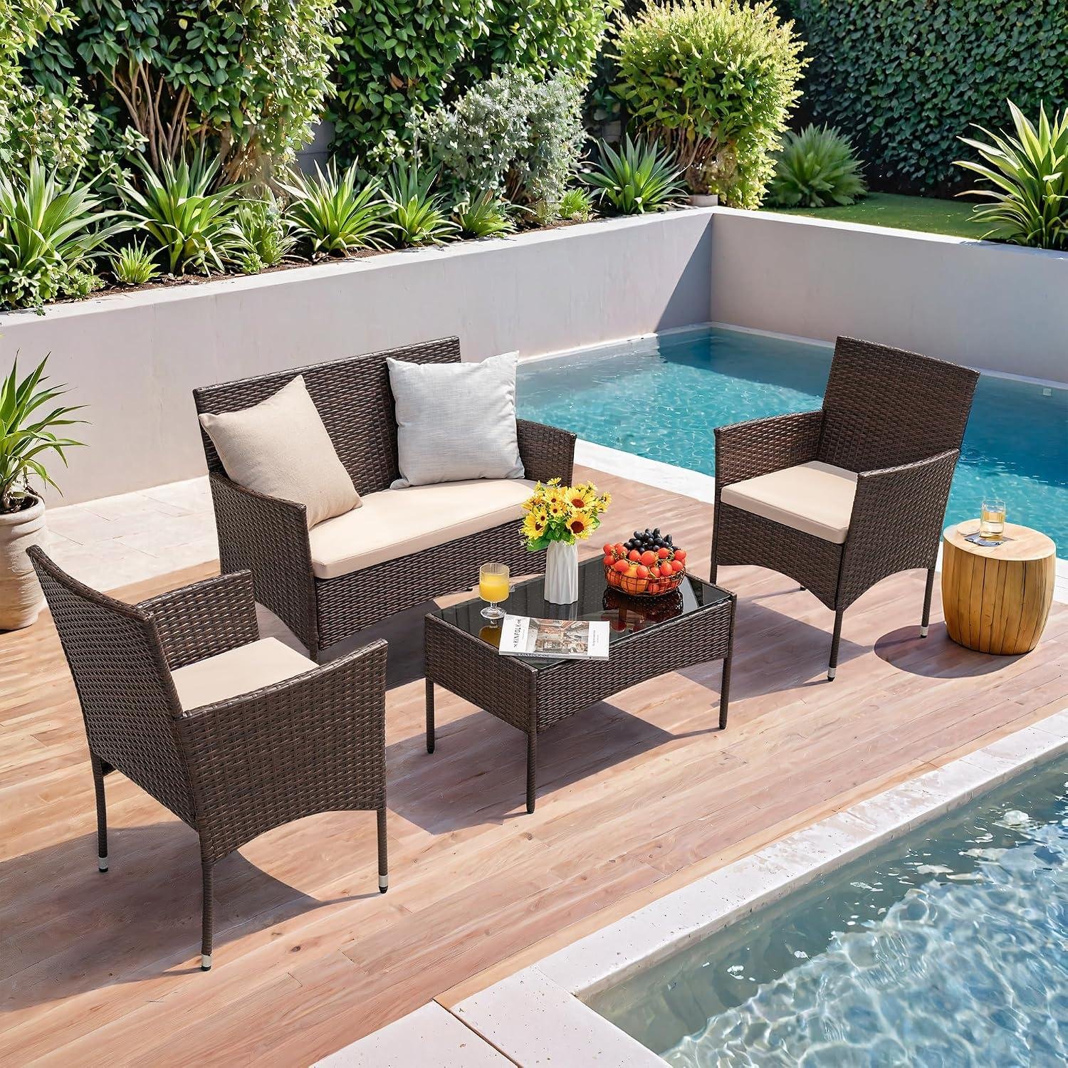 Homall 4-Piece Rattan Set Review: ⁢My Patio take