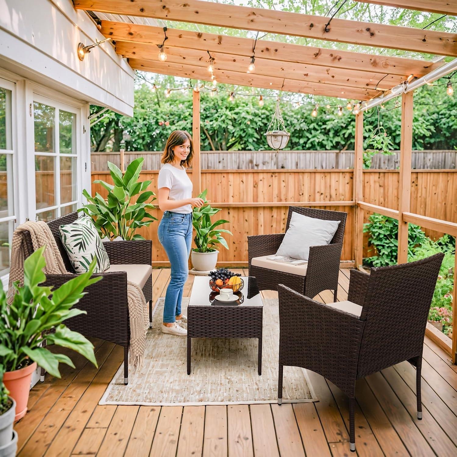 Homall 4-Piece​ Rattan Set‍ Review: ‌My Patio Take
