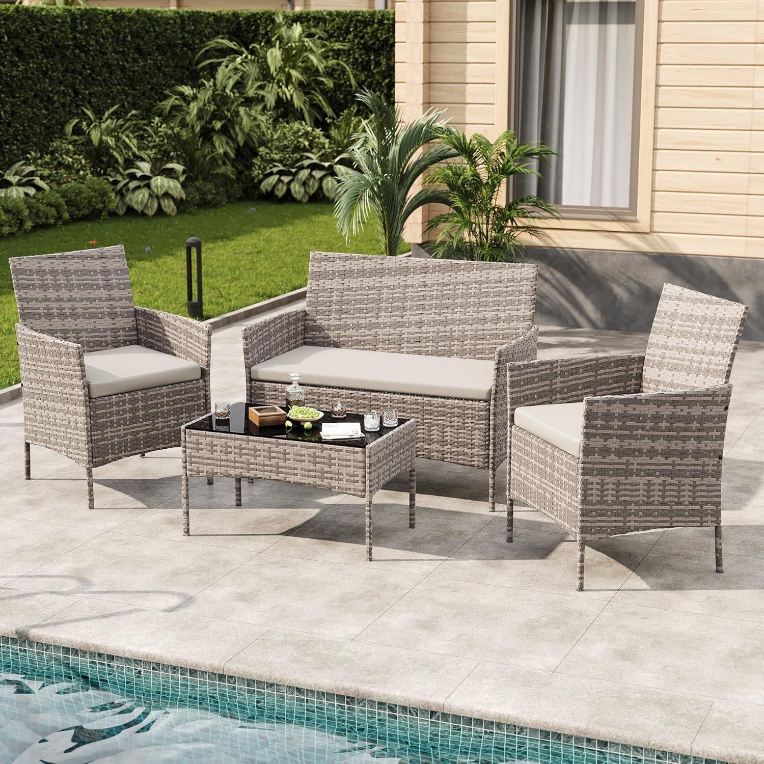GAOMON 4-Piece Rattan Set: My Patio Takeaway