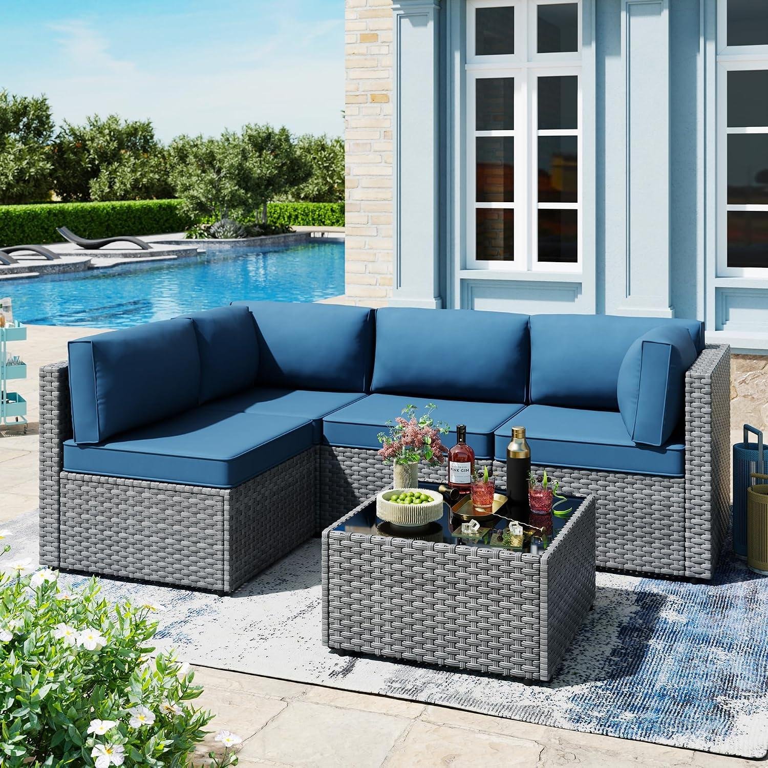 building My Patio Nook: SUNLEI 5-piece Rattan Set
