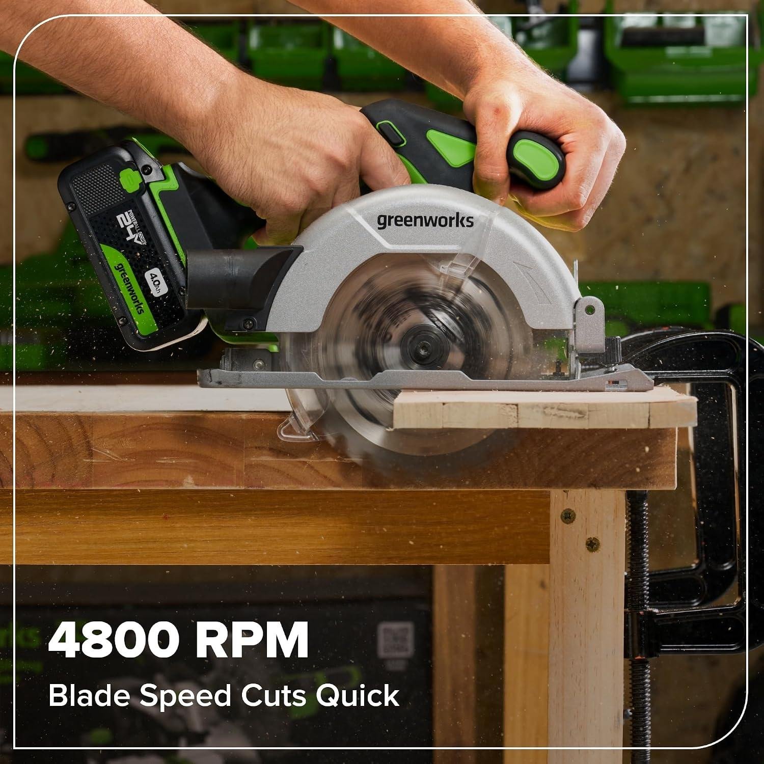 GREENWORKS 24V Circular Saw Kit Review: For Our Shop?