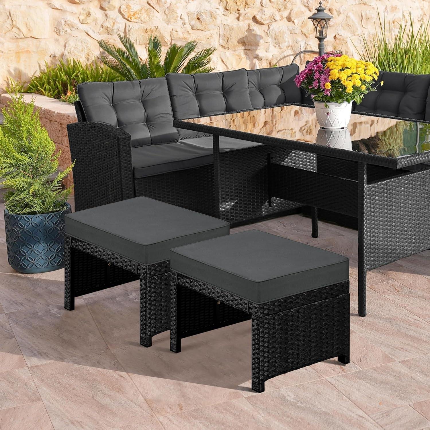 Why I Like These Yaheetech Wicker Ottomans (2pc)