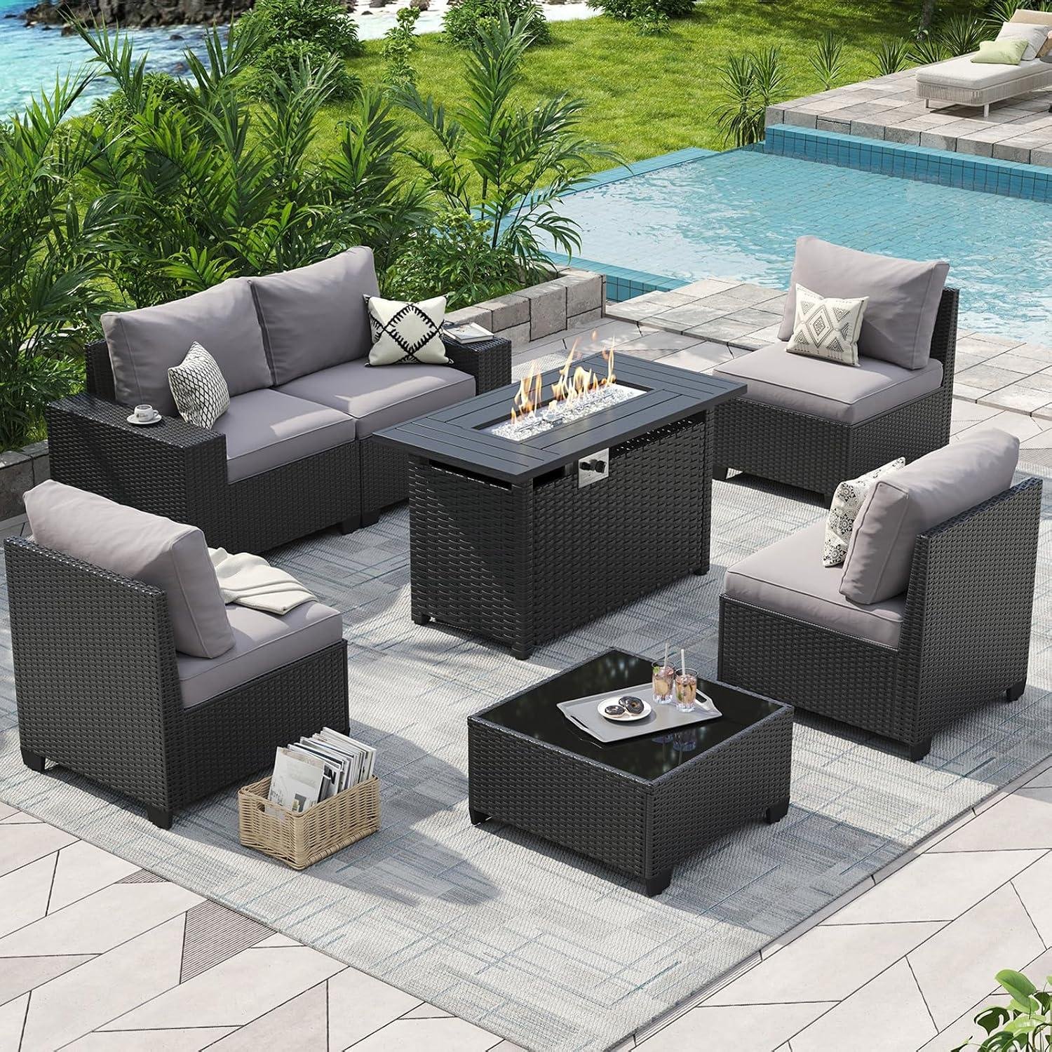 My Take on Aoxun’s 7-piece Fire Pit Patio Set