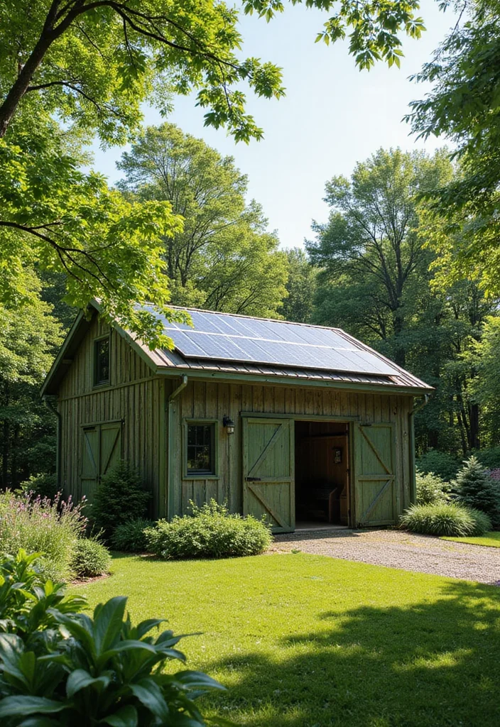 20 Stunning Barn Style Garage Designs That Will Make You Want to Build One Now! - 4. Green Barn Garage 1