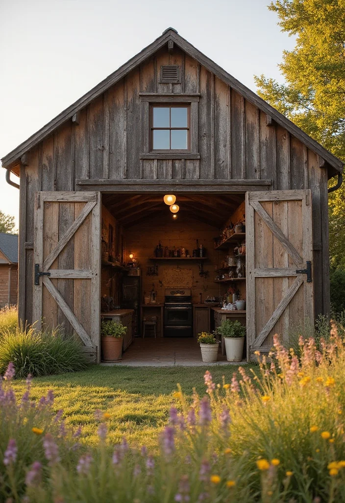 20 Stunning Barn Style Garage Designs That Will Make You Want to Build One Now! - 5. Rustic Farmhouse Garage 1