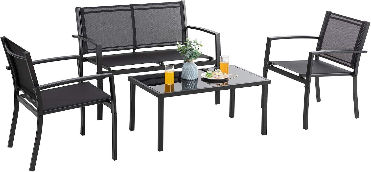 My Take on Vongrasig 4-Piece Patio Set (Black)