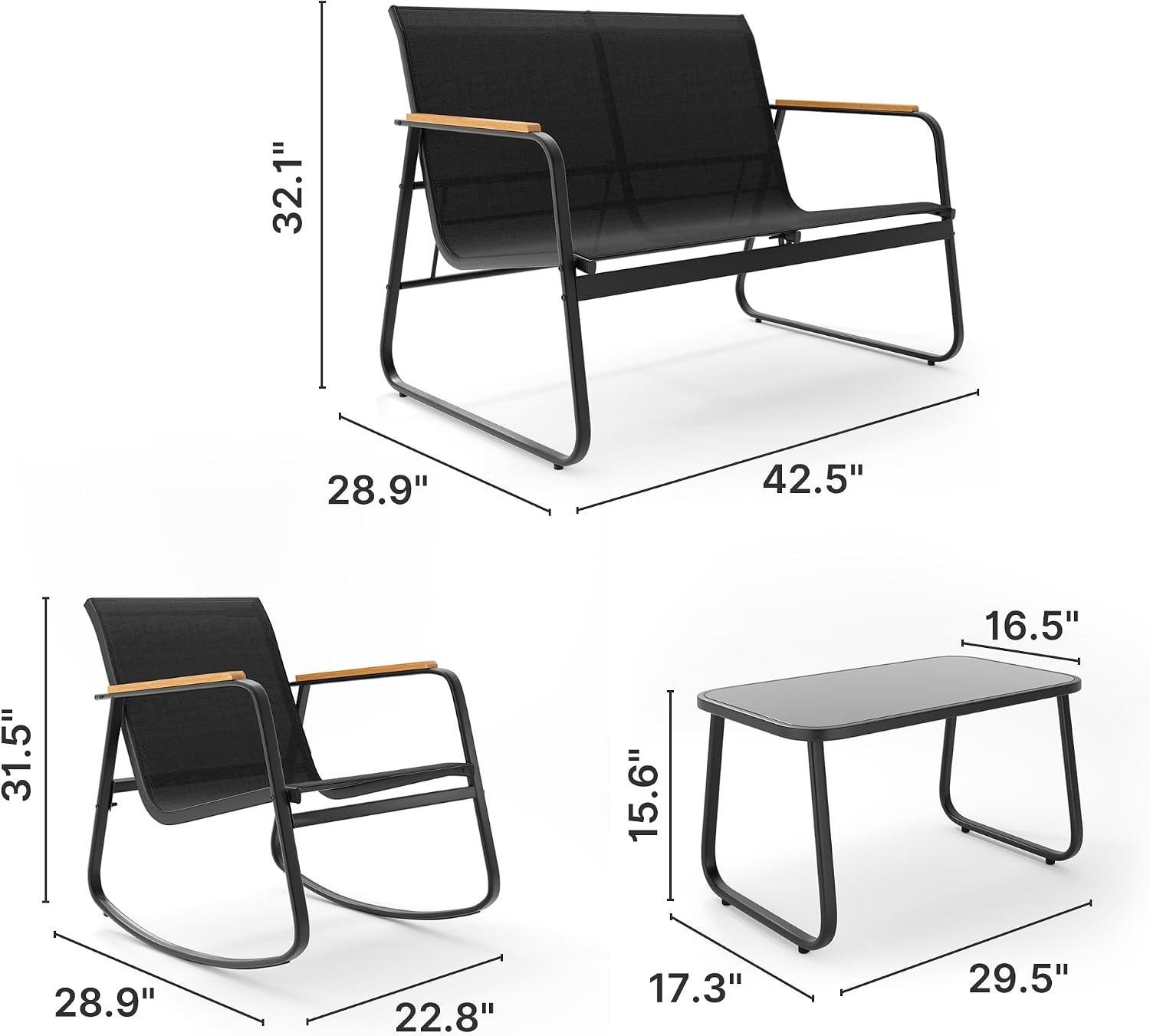 My Take on This 4-Piece Rocking Patio Set (Wood Arms)