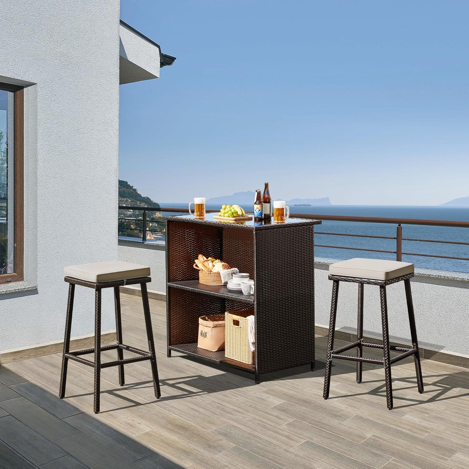 My Take: Yaheetech Wicker Patio Bar Set Review