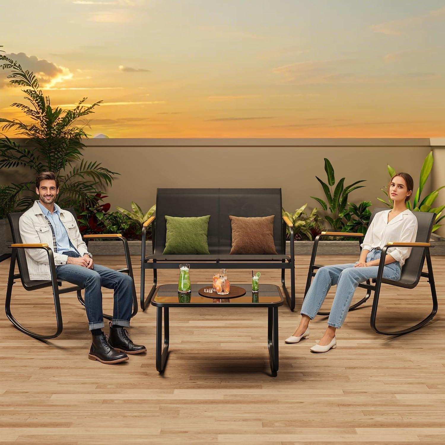 My Take on This 4-Piece Rocking Patio Set (Wood Arms)