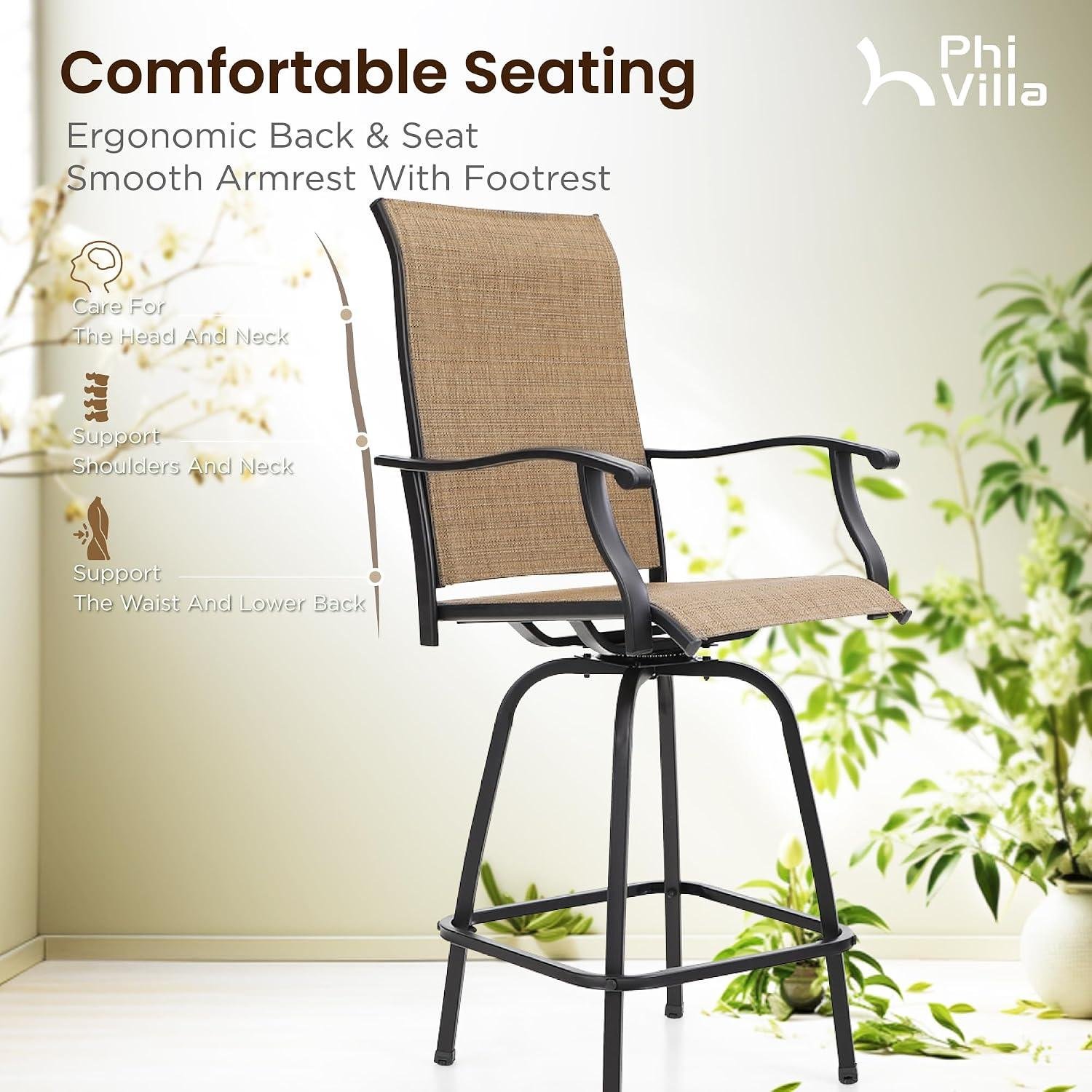 PHI VILLA Swivel Patio Bar Stools: My Take