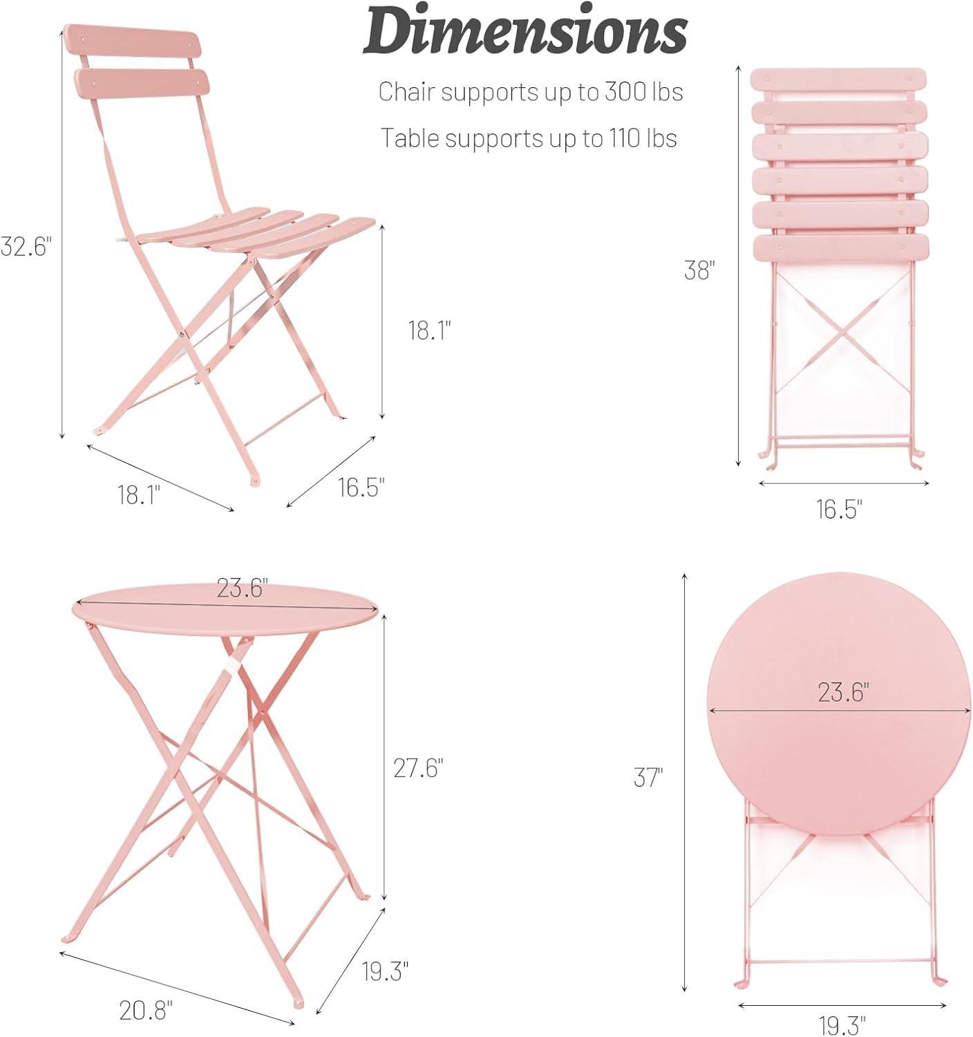 My Take on This Pink Folding Bistro Set for Patios