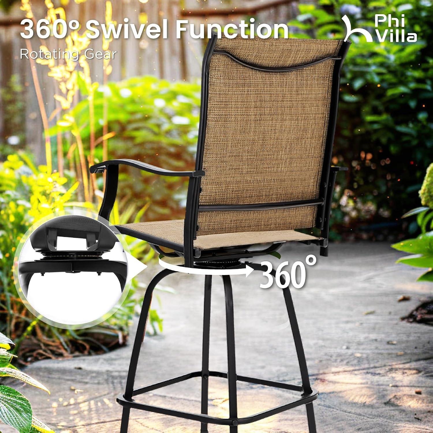 PHI VILLA Swivel Patio Bar Stools: My Take