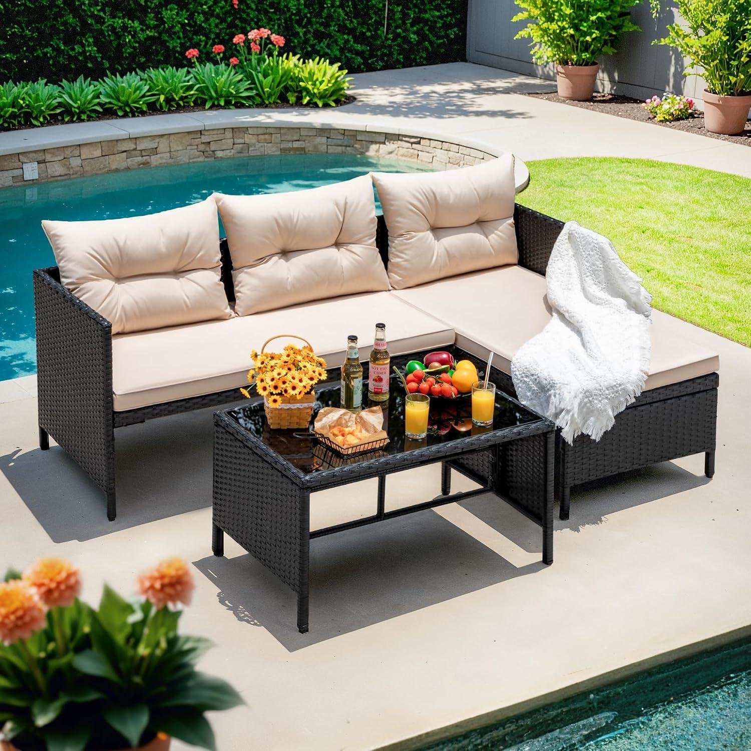 My Take on Devoko's Beige Rattan L-Sectional Set