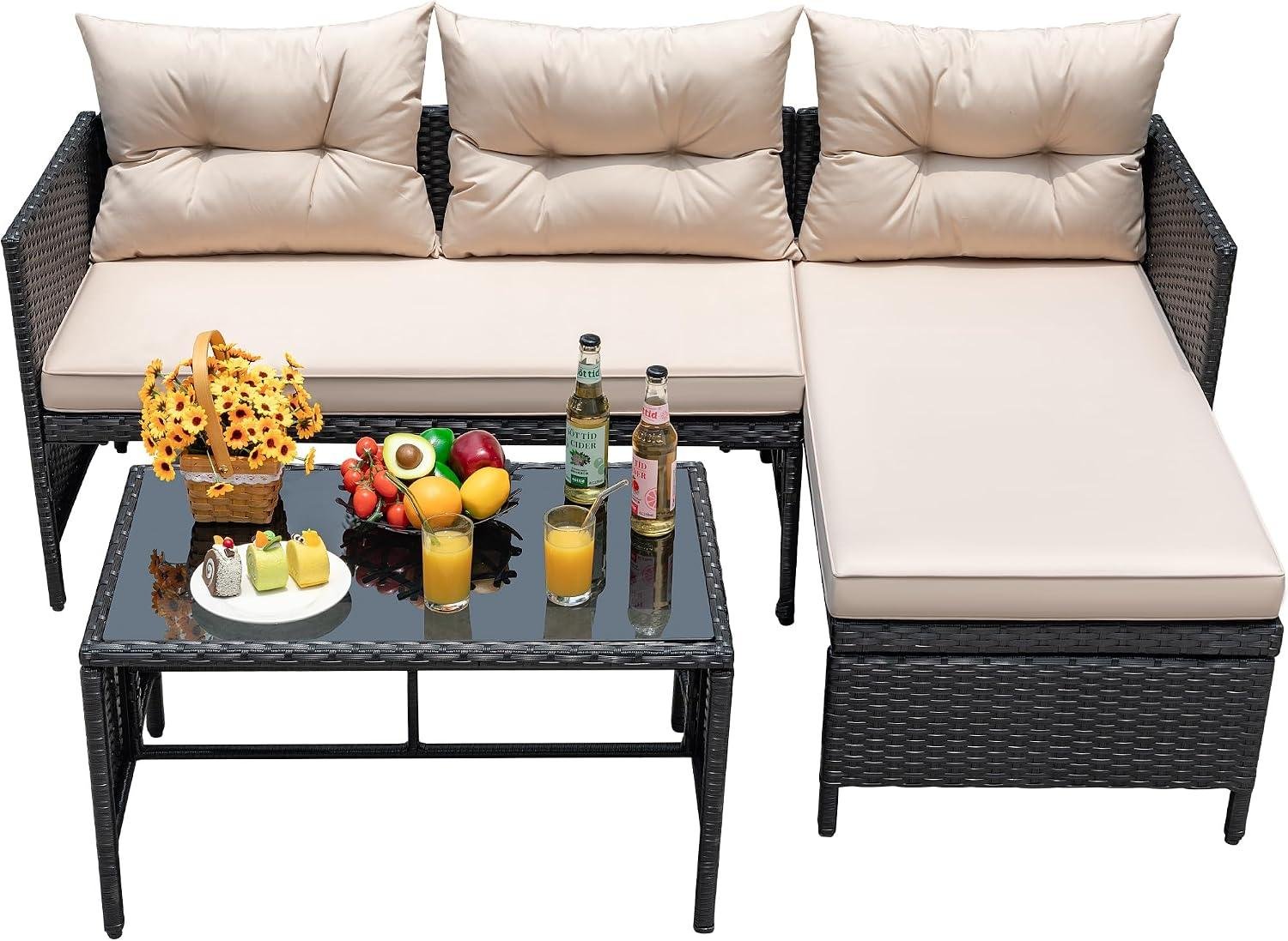 My Take on Devoko's Beige Rattan L-Sectional Set