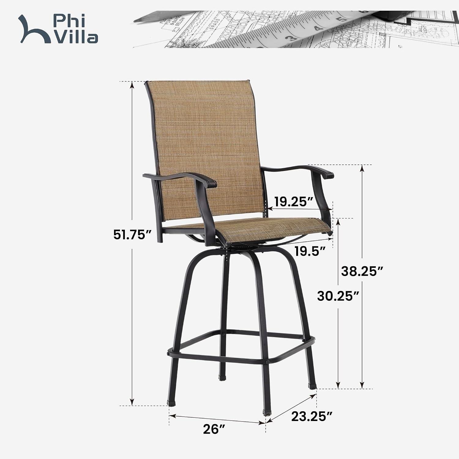 PHI VILLA Swivel Patio Bar Stools: My Take