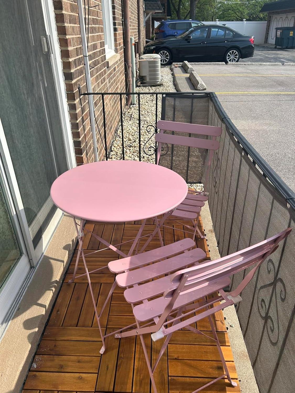 My Take on This Pink Folding Bistro Set for Patios