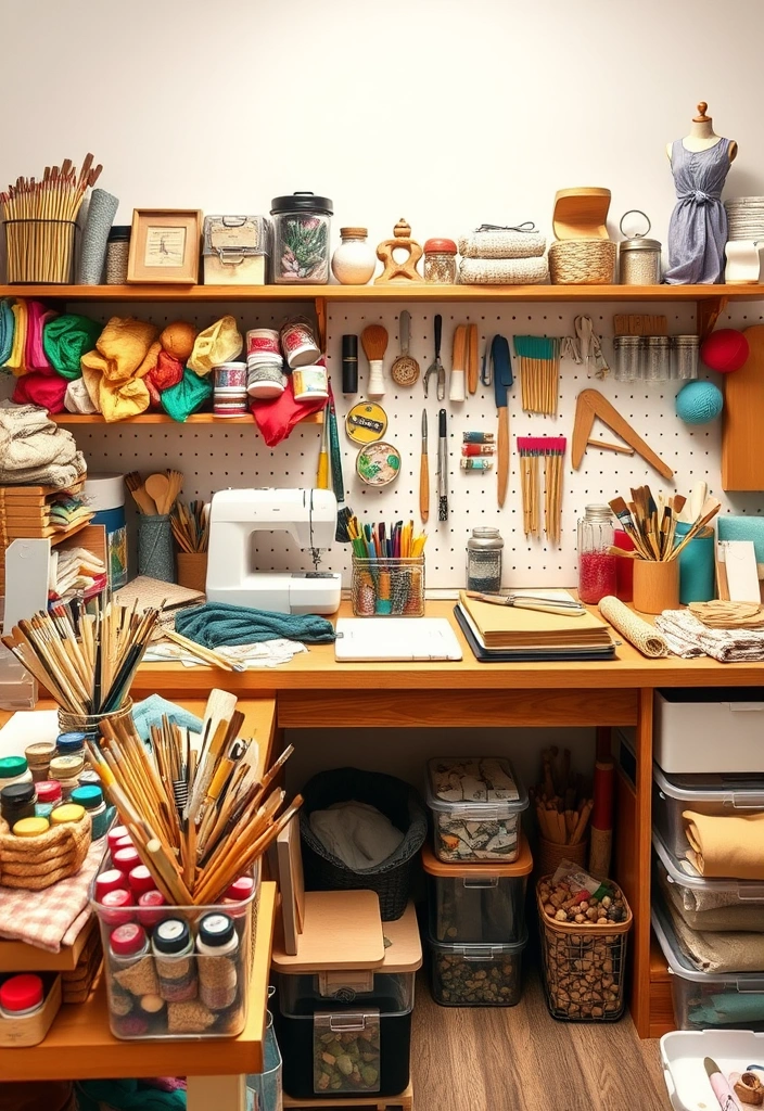 11 Inspiring Workbench Designs You Can Build Yourself (Get Ready to Be Inspired by #2!) - 10. Multi-Use Crafting Workbench