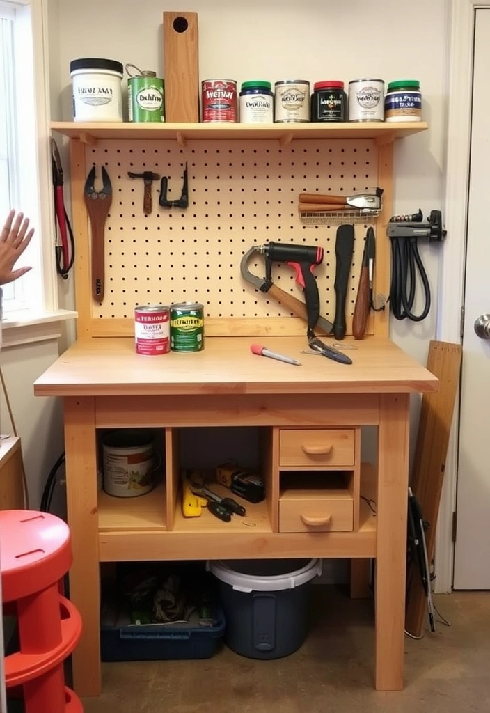 11 Inspiring Workbench Designs You Can Build Yourself (Get Ready to Be Inspired by #2!) - 6. Compact Bench for Small Spaces