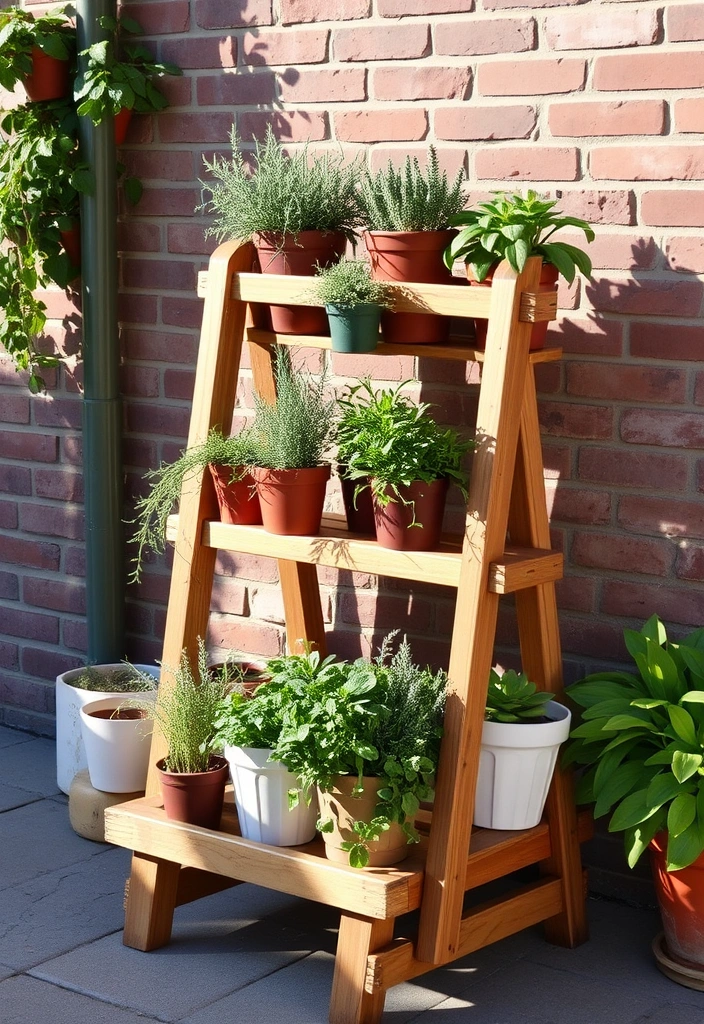 12 Easy Container Herb Garden Ideas That Will Transform Your Small Space! - 3. Tiered Plant Stand