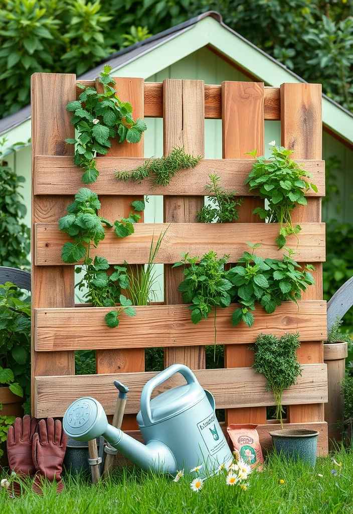 19 Stunning Herb Garden Designs That Will Make Your Neighbors Green with Envy! - 2. Rustic Wooden Pallet Herb Garden