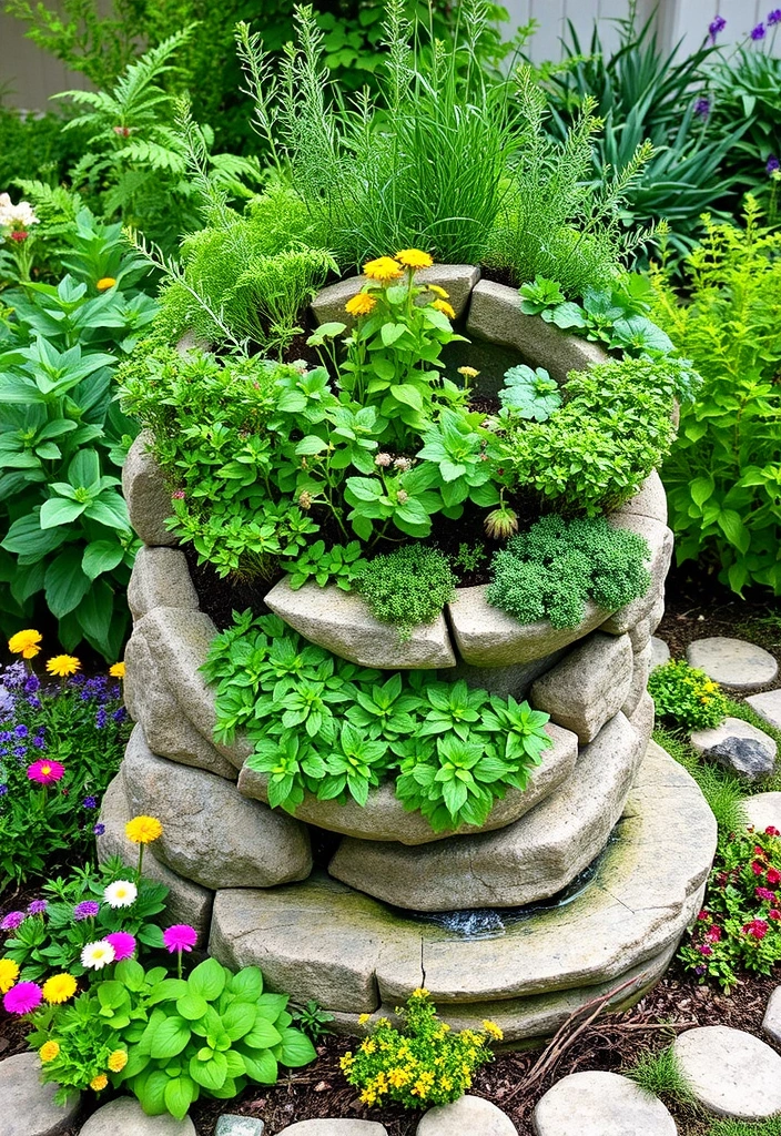 19 Stunning Herb Garden Designs That Will Make Your Neighbors Green with Envy! - 6. Herb Spiral: A Unique, Functional Design