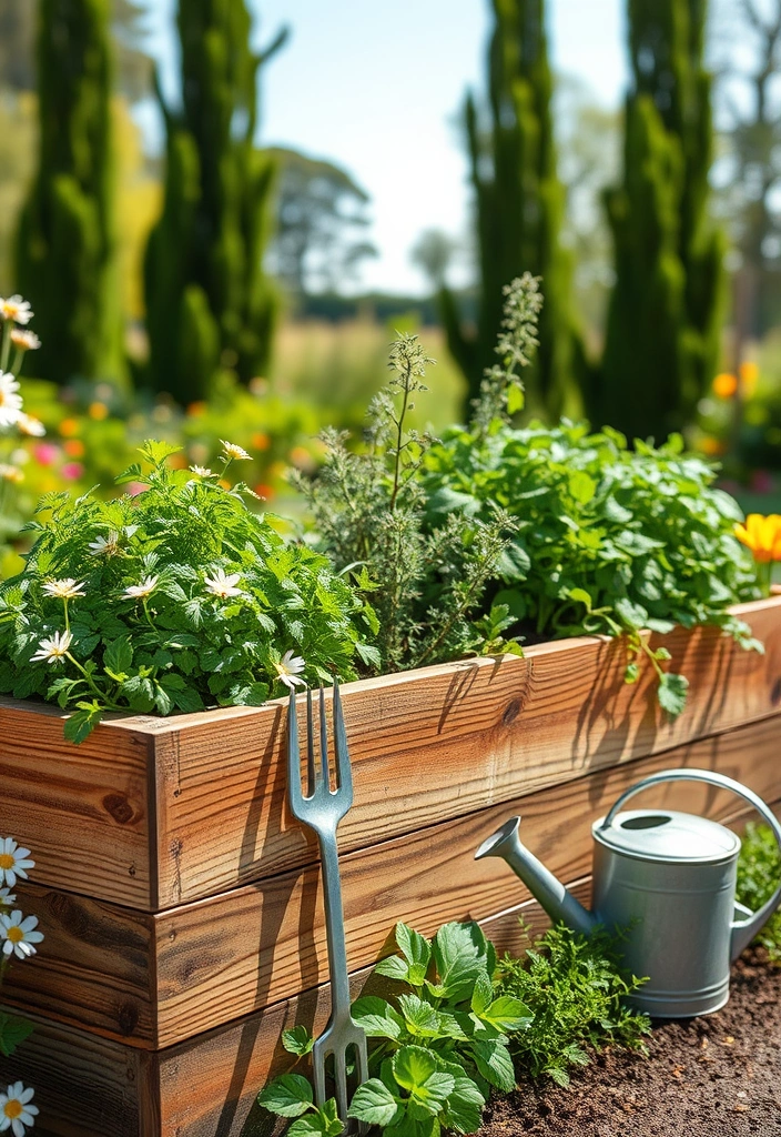 19 Stunning Herb Garden Designs That Will Make Your Neighbors Green with Envy! - 7. Raised Bed Herb Garden: Accessible and Productive