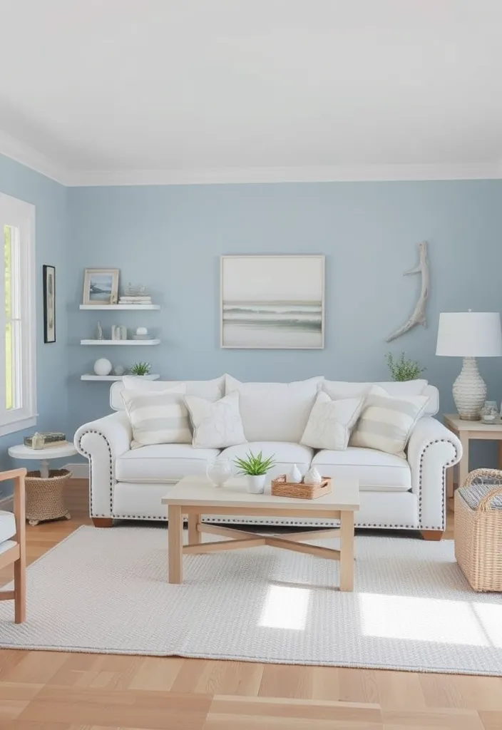 20 Living Room Ideas That'll Make You Want to Curl Up and Never Leave! (#12 Is a Game-Changer!) - 16. Coastal Calm