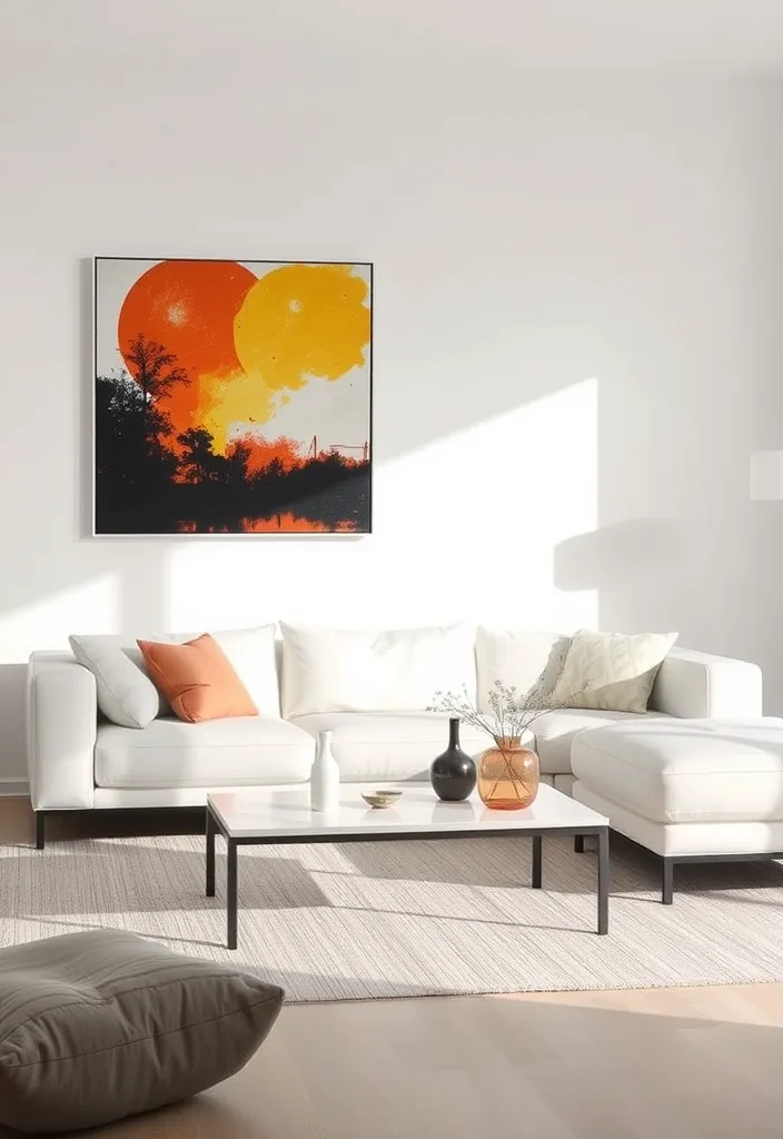 20 Living Room Ideas That'll Make You Want to Curl Up and Never Leave! (#12 Is a Game-Changer!) - 17. Artistic Minimalism