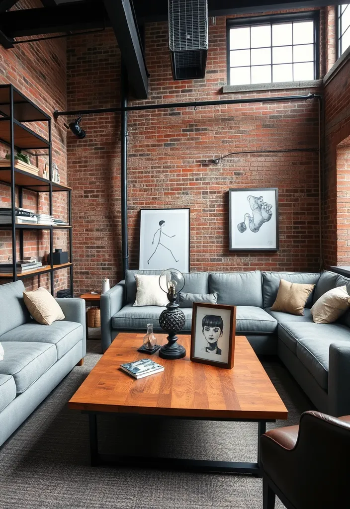 20 Living Room Ideas That'll Make You Want to Curl Up and Never Leave! (#12 Is a Game-Changer!) - 3. Modern Industrial