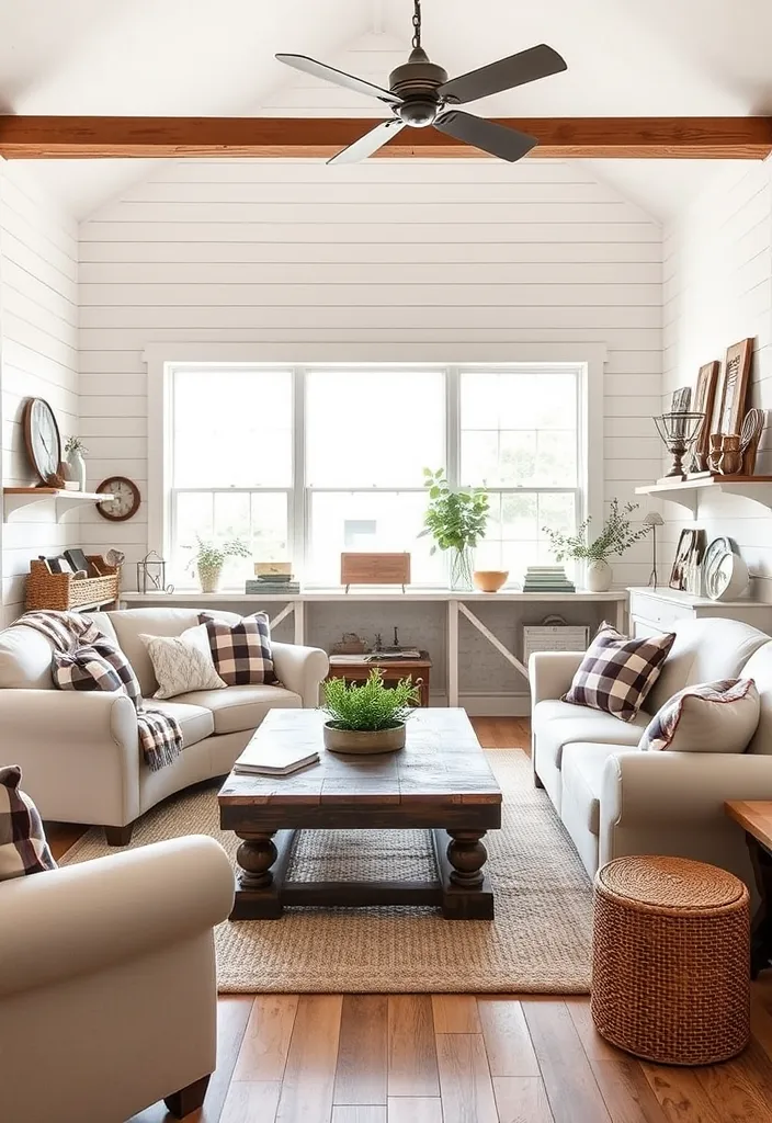 20 Living Room Ideas That'll Make You Want to Curl Up and Never Leave! (#12 Is a Game-Changer!) - 7. Farmhouse Fresh