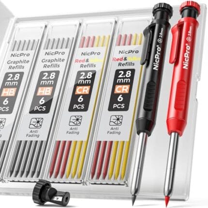 Nicpro Carpenter & Mechanical Pencil Set – Deep Hole Marker & Refills