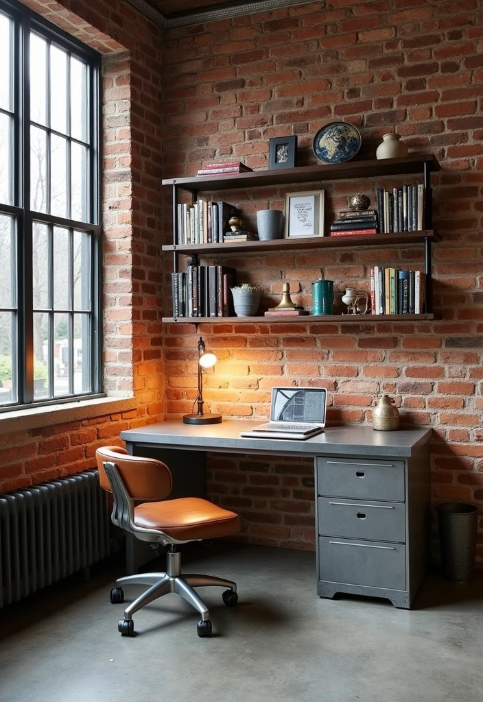10 Inspiring Home Office Designs That'll Boost Your Productivity (You Won't Believe #4!) - 4. Industrial Chic