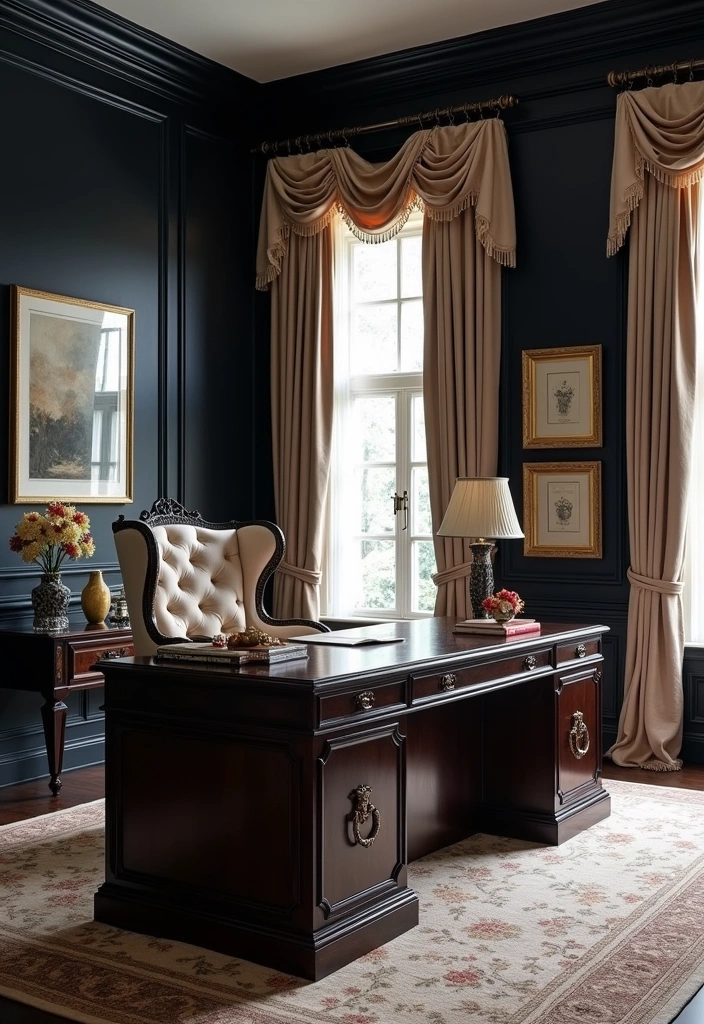 10 Inspiring Home Office Designs That'll Boost Your Productivity (You Won't Believe #4!) - 9. Elegant Executive