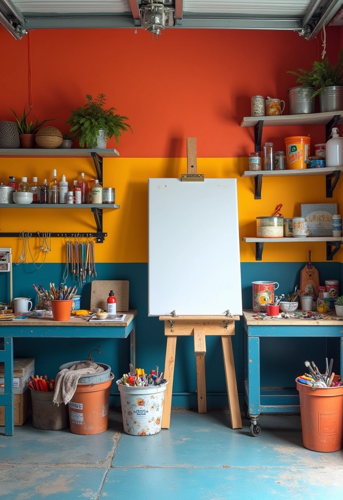 12 Inspiring Garage Workspaces That'll Make Every DIYer Drool (Get Ready to Create Magic!) - 4. Colorful Creativity
