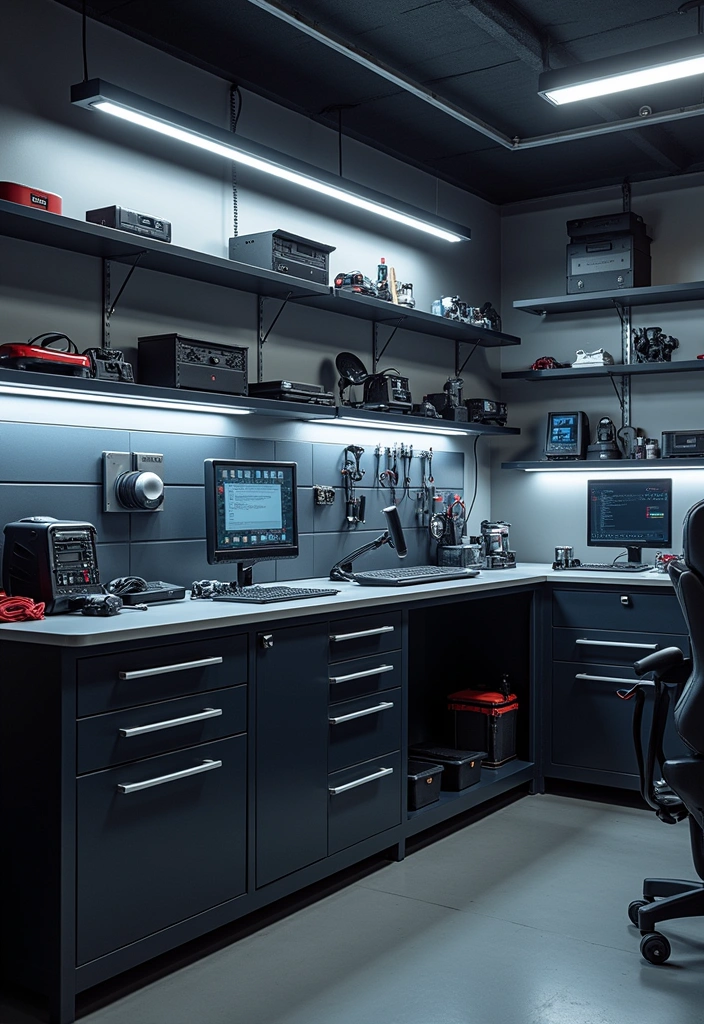 12 Inspiring Garage Workspaces That'll Make Every DIYer Drool (Get Ready to Create Magic!) - 5. The Tech Haven