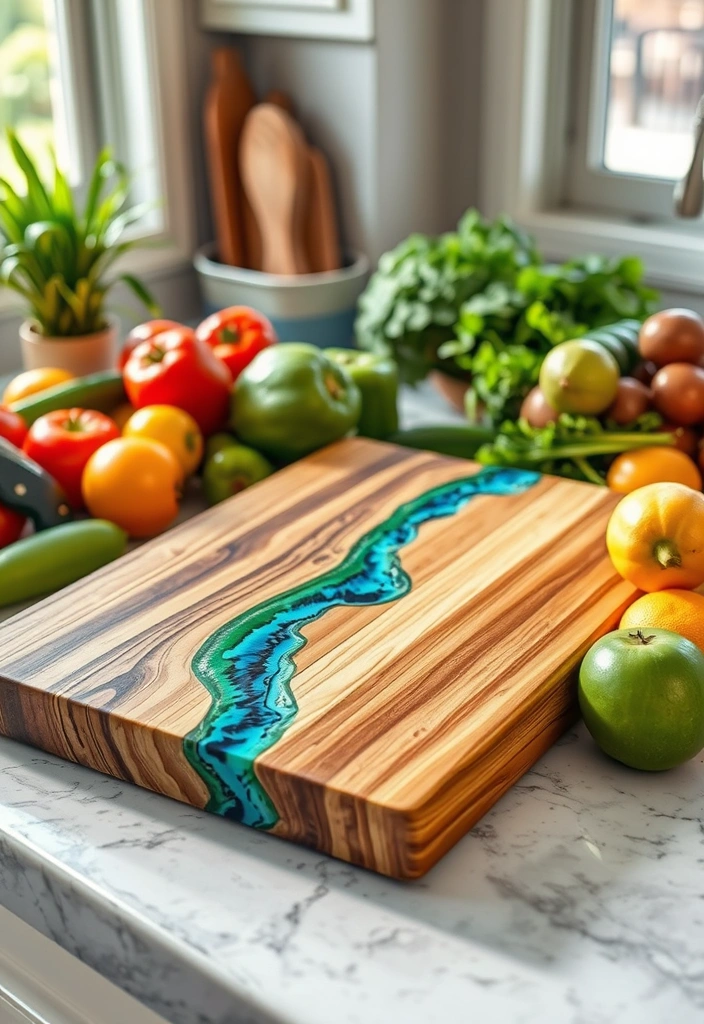 12 Stunning Rustic Cutting Boards That Will Transform Your Kitchen (You Won't Believe #5!) - 6. The Colorful Resin Infusion