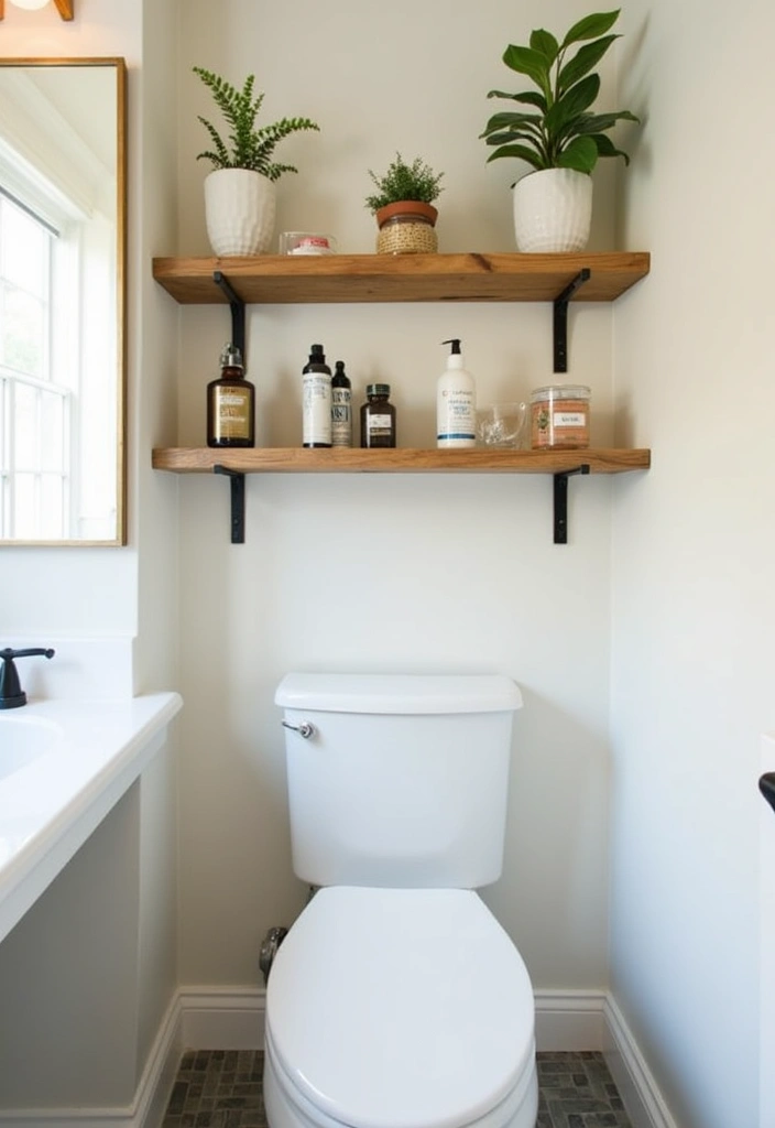 21 Jaw-Dropping Bathroom Transformations That Prove Small Can Be Stunning! - 10. Open Shelving: A Stylish Storage Solution