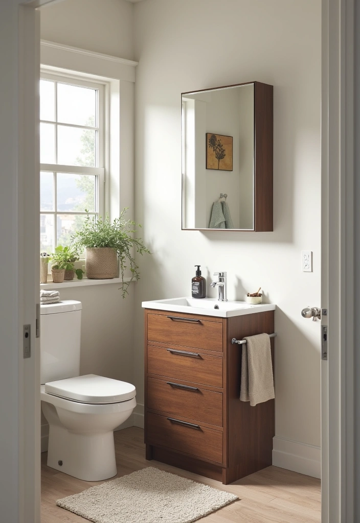 21 Jaw-Dropping Bathroom Transformations That Prove Small Can Be Stunning! - 17. Multi-Functional Furniture: Space-Saving Solutions