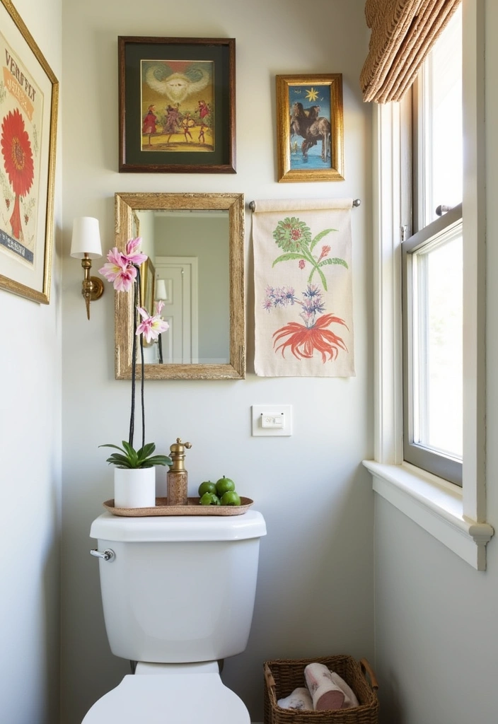 21 Jaw-Dropping Bathroom Transformations That Prove Small Can Be Stunning! - 20. Artistic Touches: Incorporating Unique Artwork