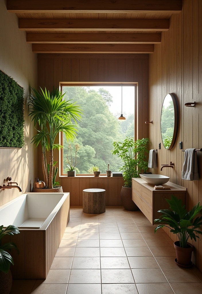 21 Jaw-Dropping Bathroom Transformations That Prove Small Can Be Stunning! - 8. Nature-Inspired: Bringing the Outdoors In