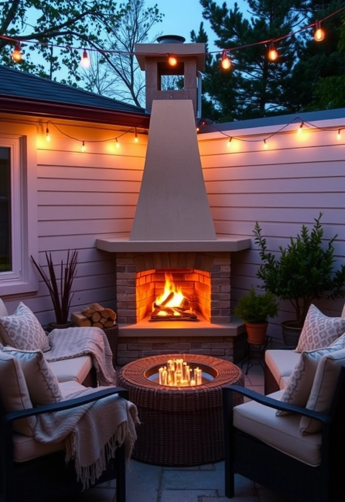 22 Patio Ideas So Cozy You Won't Want to Go Inside (Your Friends Will Love #7!) - 13. Cozy Corner Fireplaces