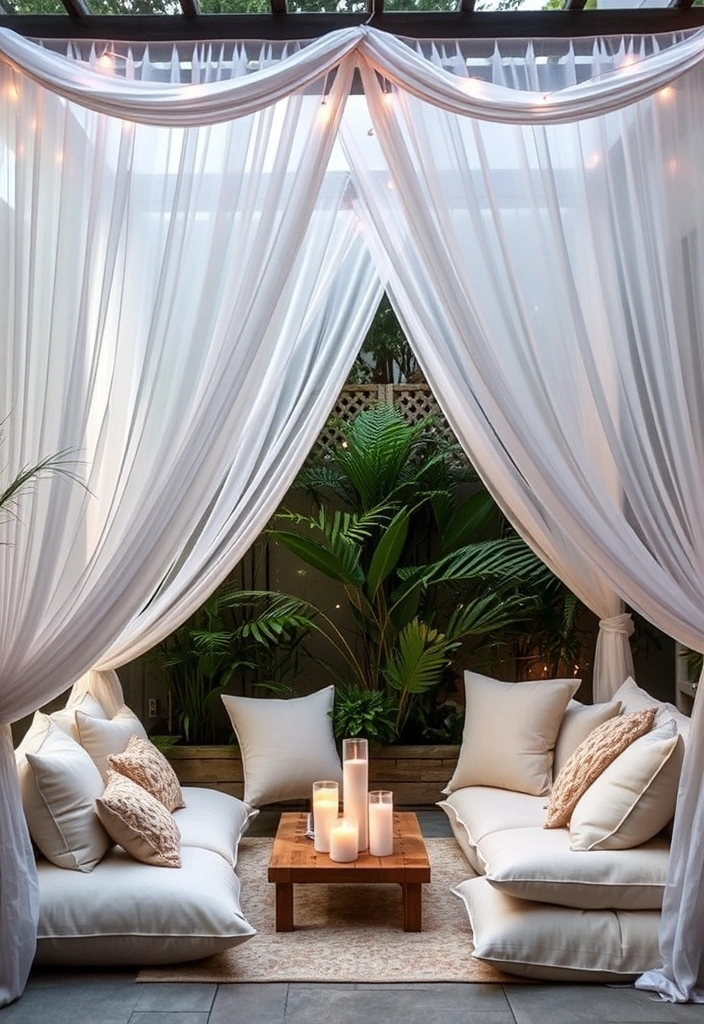22 Patio Ideas So Cozy You Won't Want to Go Inside (Your Friends Will Love #7!) - 3. Cozy Canopy Corners
