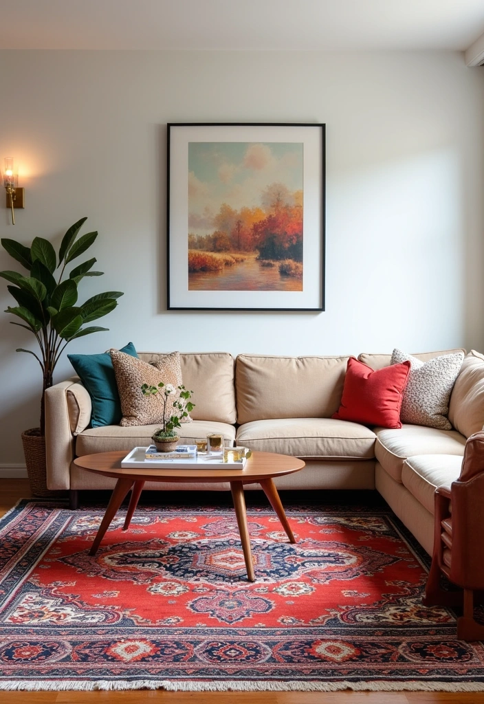 25 Living Room Ideas That Will Make You Never Want to Leave Home Again (#13 Is a Game-Changer!) - 20. Statement Rugs