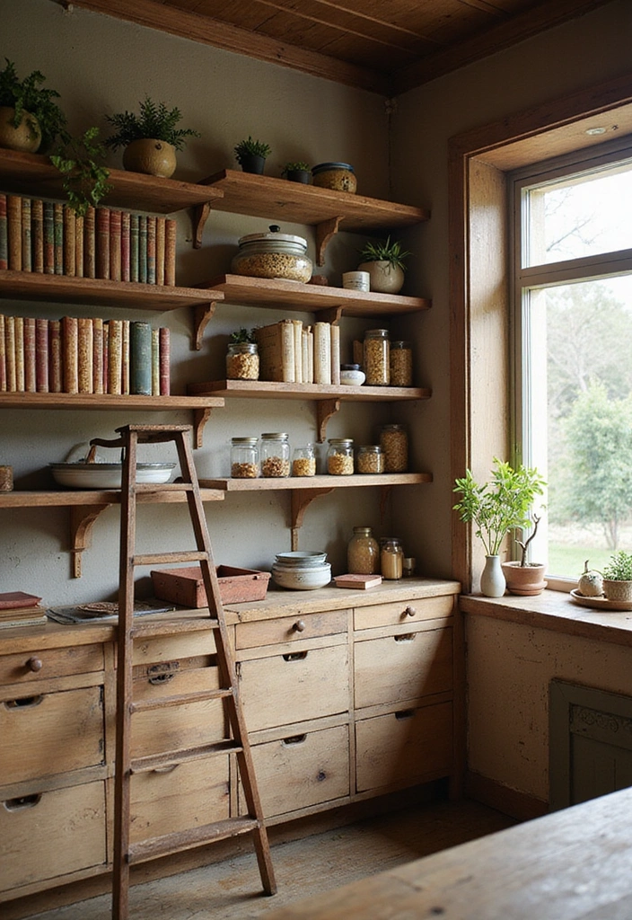 10 Elegant Kitchen Shelf Ideas to Elevate Your Cooking Space (You’ll Love #4!) - 1. Rustic Charm with Wooden Shelves