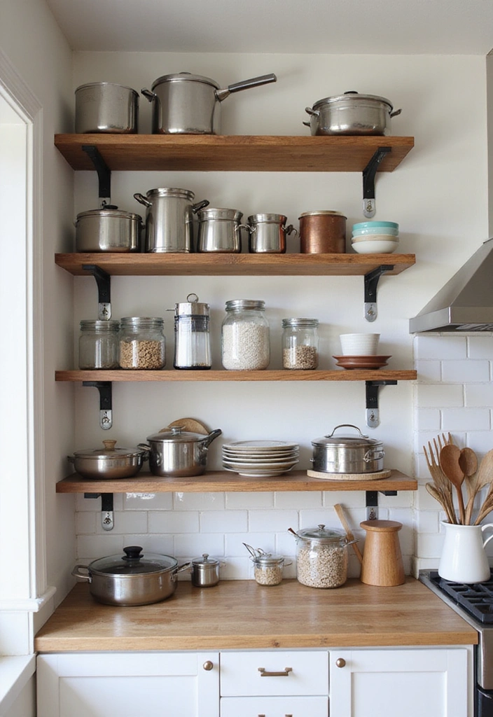 10 Elegant Kitchen Shelf Ideas to Elevate Your Cooking Space (You’ll Love #4!) - 10. Function Meets Fashion