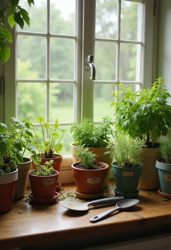 10 Stunning Herb Garden Layouts That Maximize Space and Style! - 3. Windowsill Garden