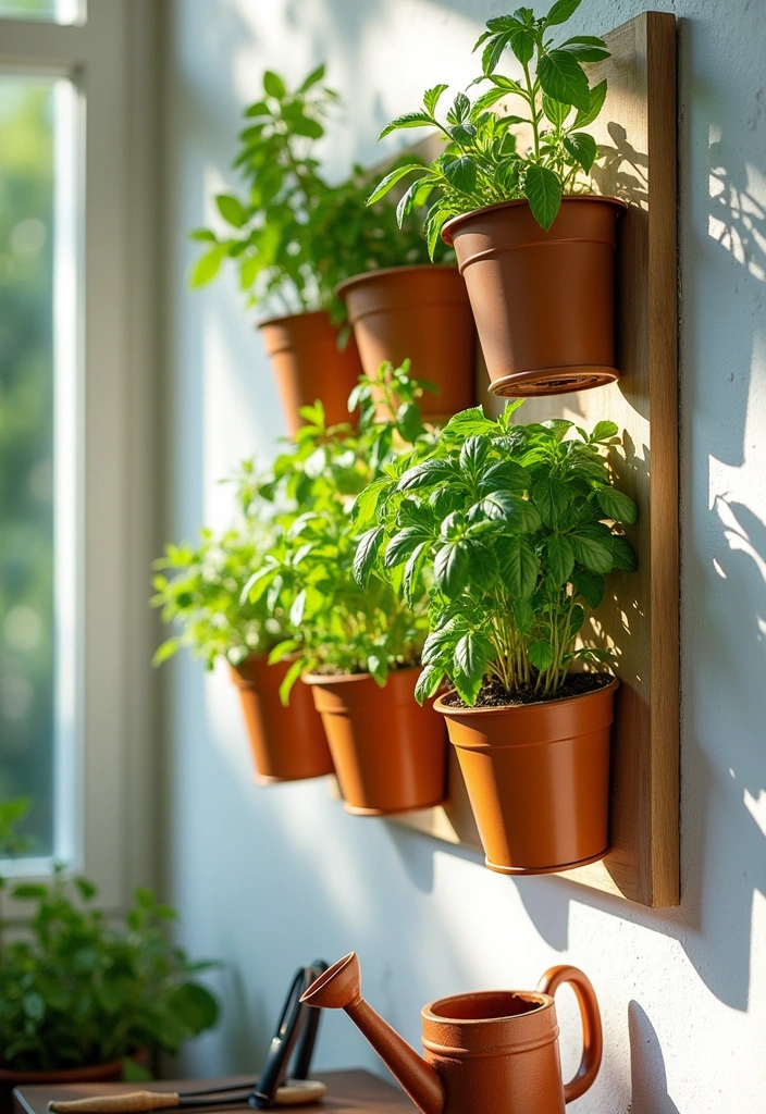 12 Fresh Herb Garden Ideas That Will Elevate Your Cooking Game! - 1. Vertical Herb Garden: Space-Saving Charm