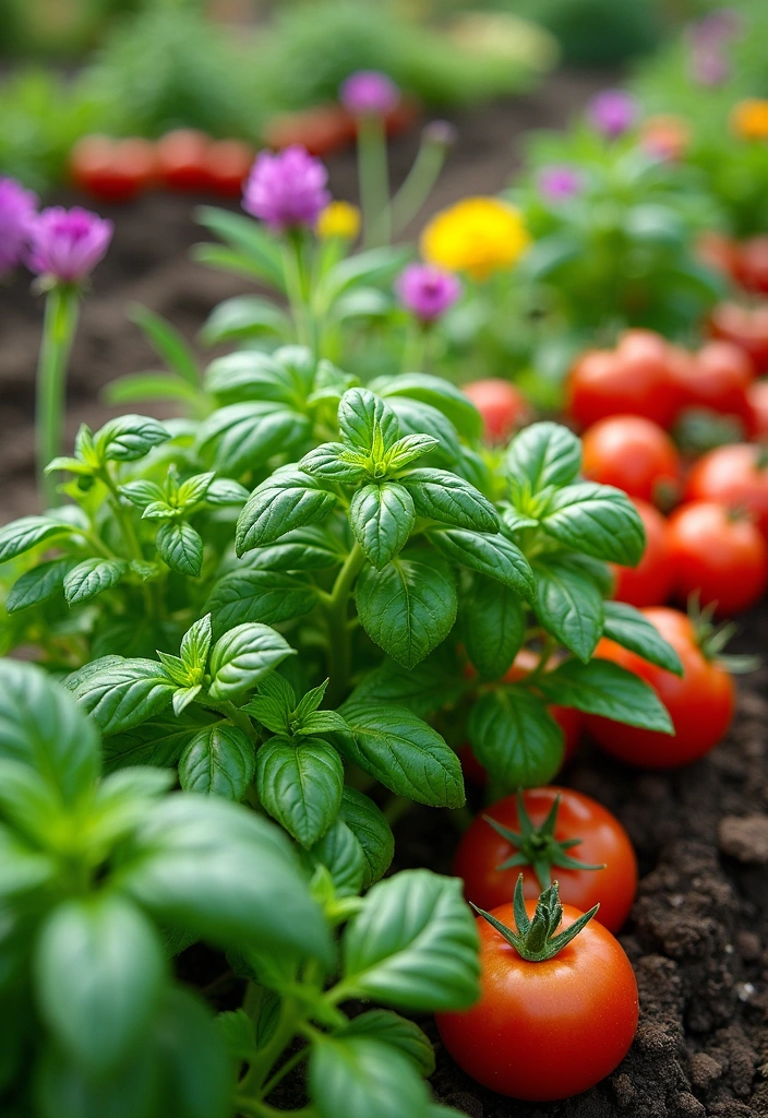 12 Fresh Herb Garden Ideas That Will Elevate Your Cooking Game! - 10. Herb Garden with Companion Planting: Nature’s Allies